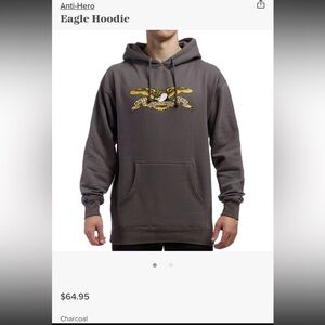 Anti Hero Skateboard Eagle Hoodie | Mens M | Charcoal Gray Sweatshirt